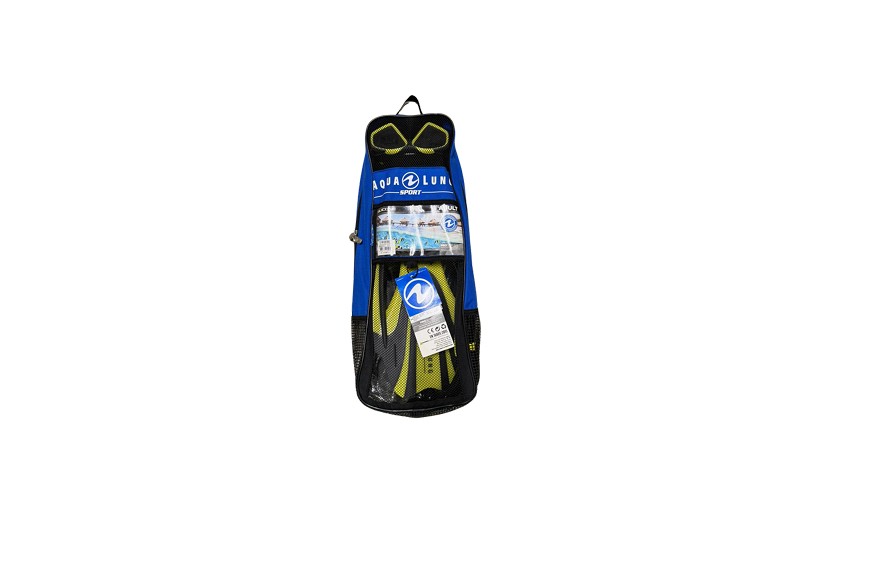Kit snorkel Aqualung Sport con bolsa amarilla talla 43-45