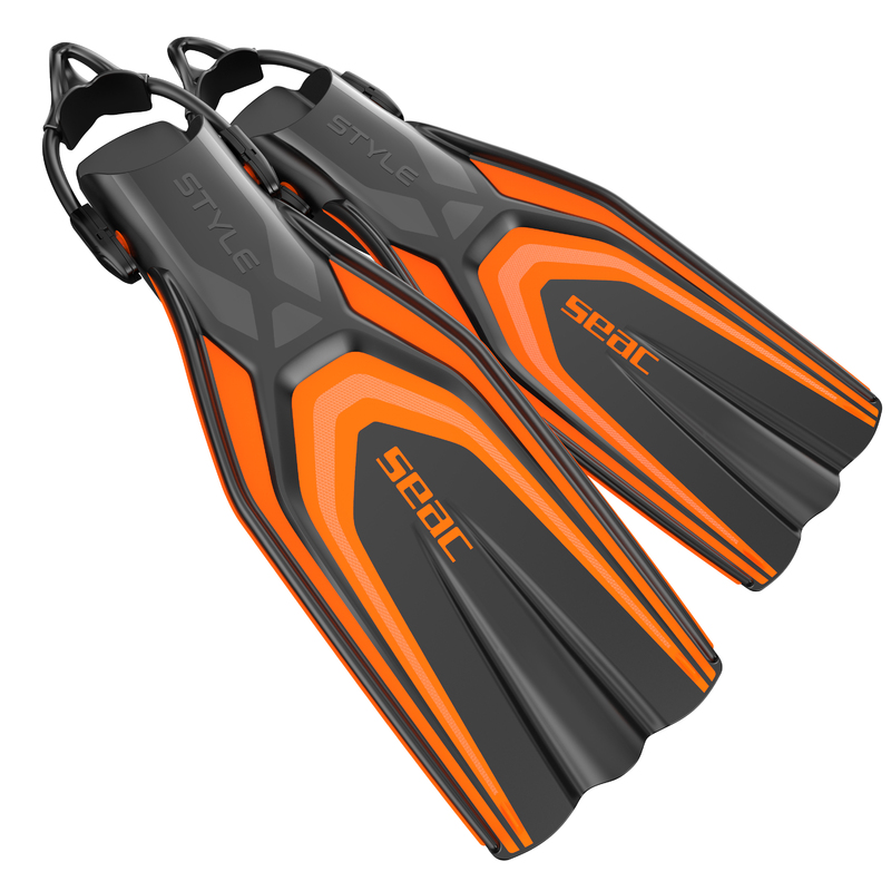 Aletas buceo SEAC Pinne Style con Sling Strap naranja