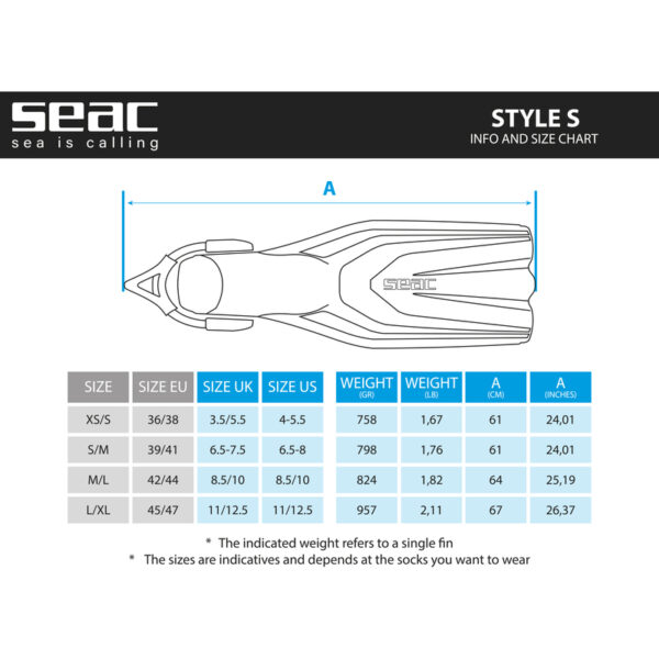 Aletas buceo SEAC Pinne Style con Sling Strap | Firusub - Imagen 4